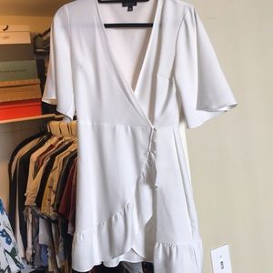 TopShop wrap dress with ruffle